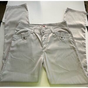 Charmed XL Womens Khaki Pants With Rhinestone Embellishments On Pockets